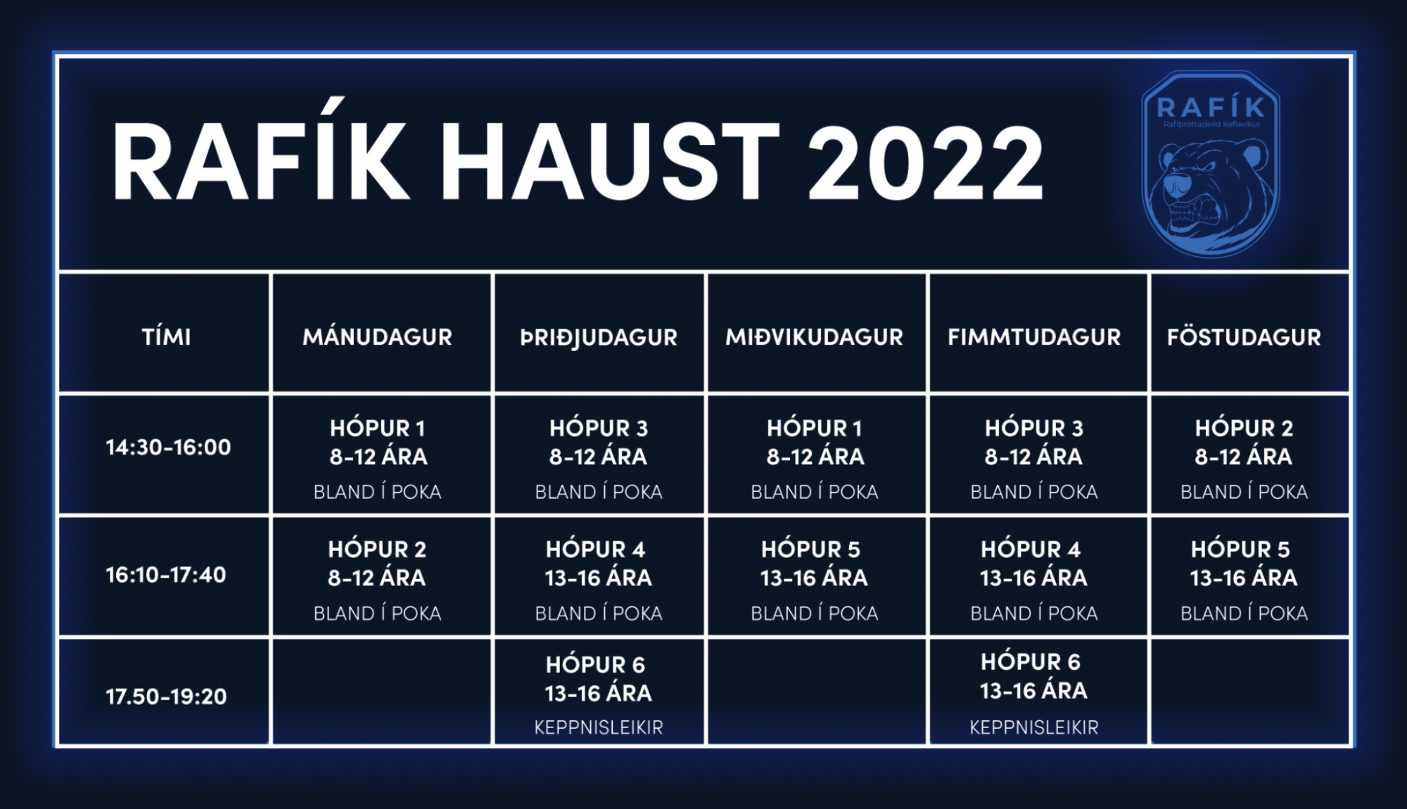 Skráning hafin fyrir haustið