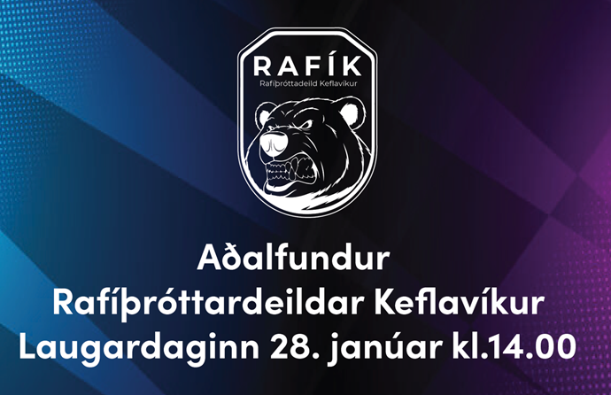 Aðalfundur Rafík 28.janúar kl.14.00