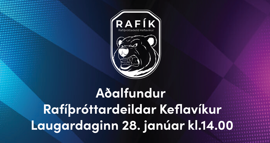 Aðalfundur Rafík 28.janúar kl.14.00